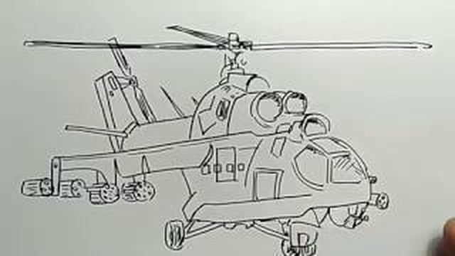 Cara Menggambar Helikopter Militer Tempur How To Draw Helicopter