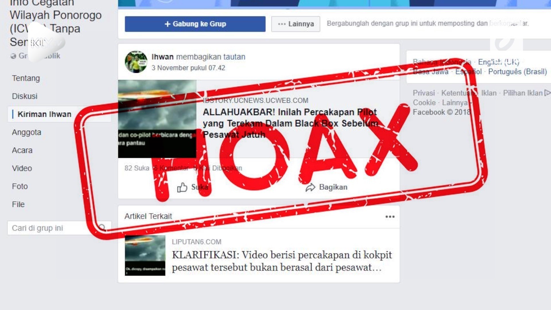 Beredar Video Rekaman Percakapan Kokpit Lion Air JT 610 PK LQP Vidio