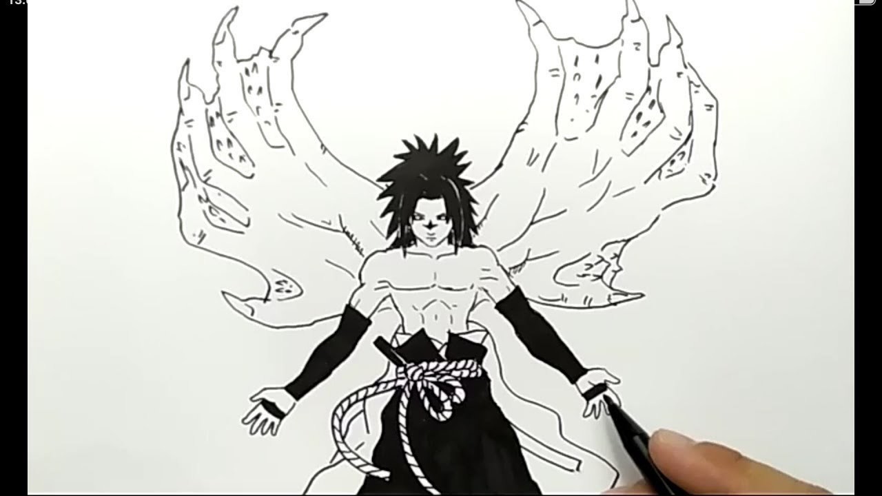 Gambar Sasuke Keren Pensil Mudah | XiQuivo