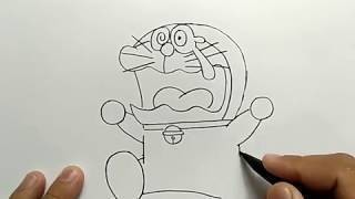 Cara Menggambar Doraemon Nangis Super Mudah How To Draw Doraemon Cry