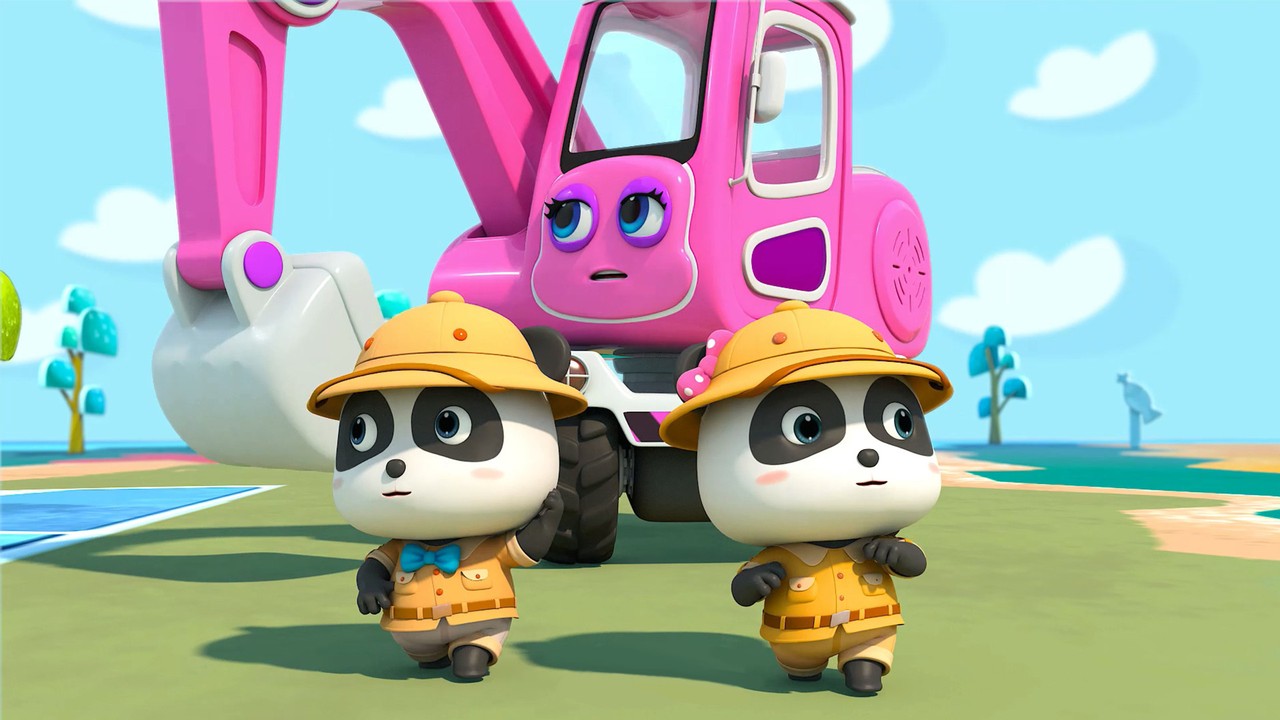 Streaming Baby Bus - Seri Kendaraan - Mobil Excavator dan Panda