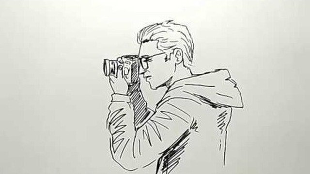Cara Menggambar Orang Lagi Menfoto