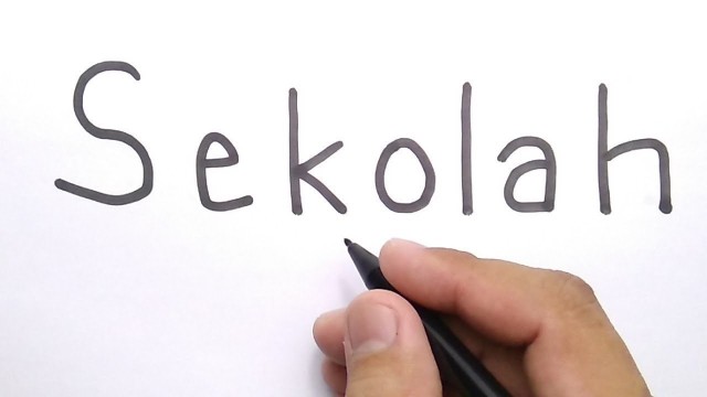 Wow Cara Menggambar Sekolah Dari Kata Sekolah