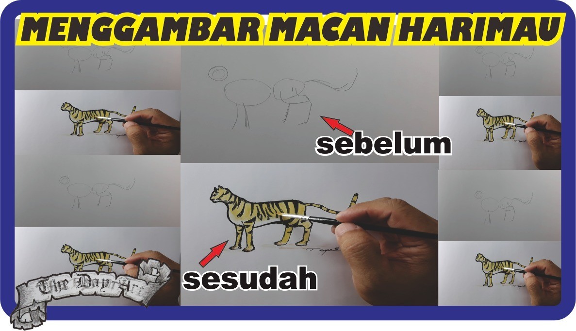 Hobi Menggambar Cara Menggambar Harimau Dengan Mudah Diawali Dengan Coret Coretan