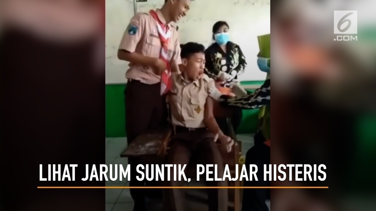 Reaksi Kocak Pelajar Lihat Jarum Suntik