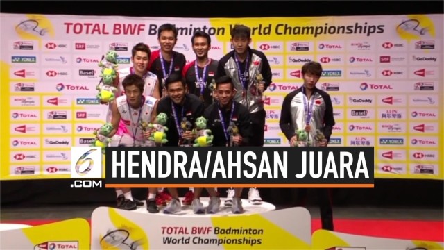 Hendra Ahsan Raih Emas di Kejuaraan Dunia Bulu Tangkis 