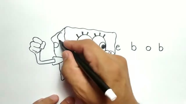 BARU LUCU  cara menggambar kata SPONGEBOB menjadi  KARTUN  