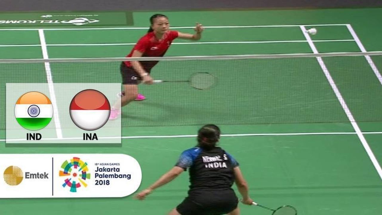 Streaming India vs Indonesia  Badminton Women's Single  Asian Games