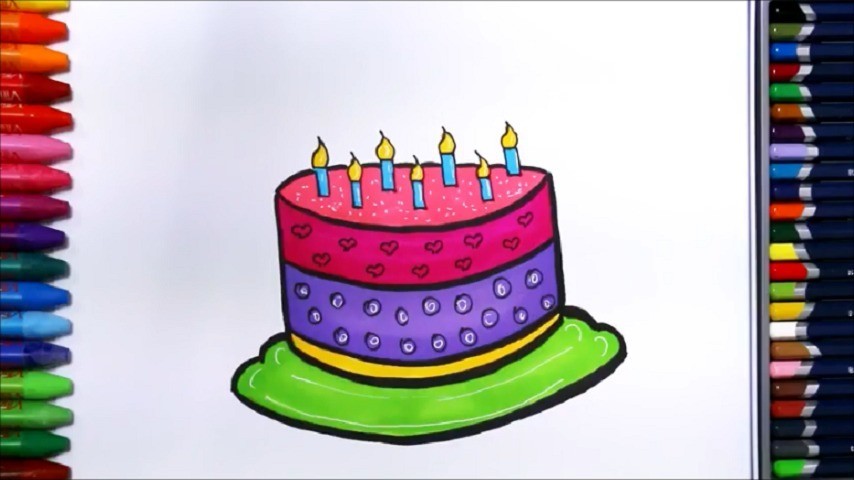Menggambar Kue Ulang Tahun Belajar Gambar Dan Mewarnai
