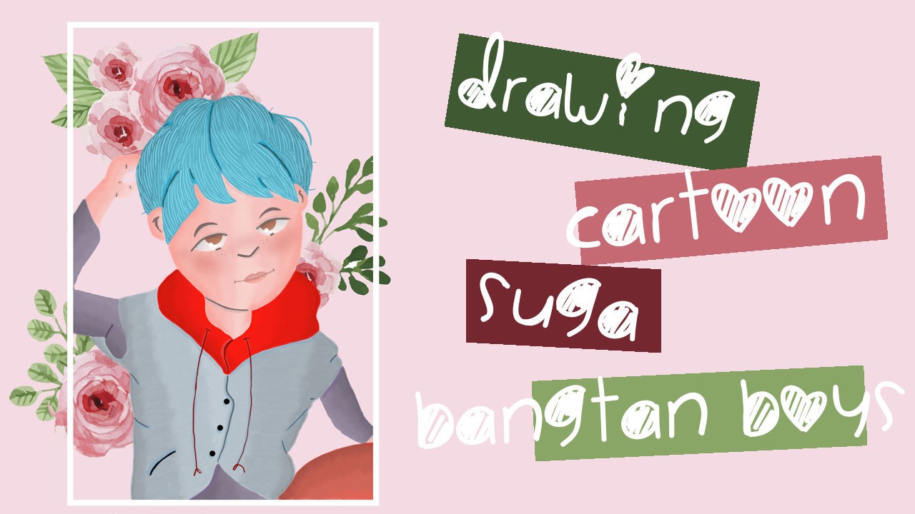 Menggambar Kartun Suga "BTS"