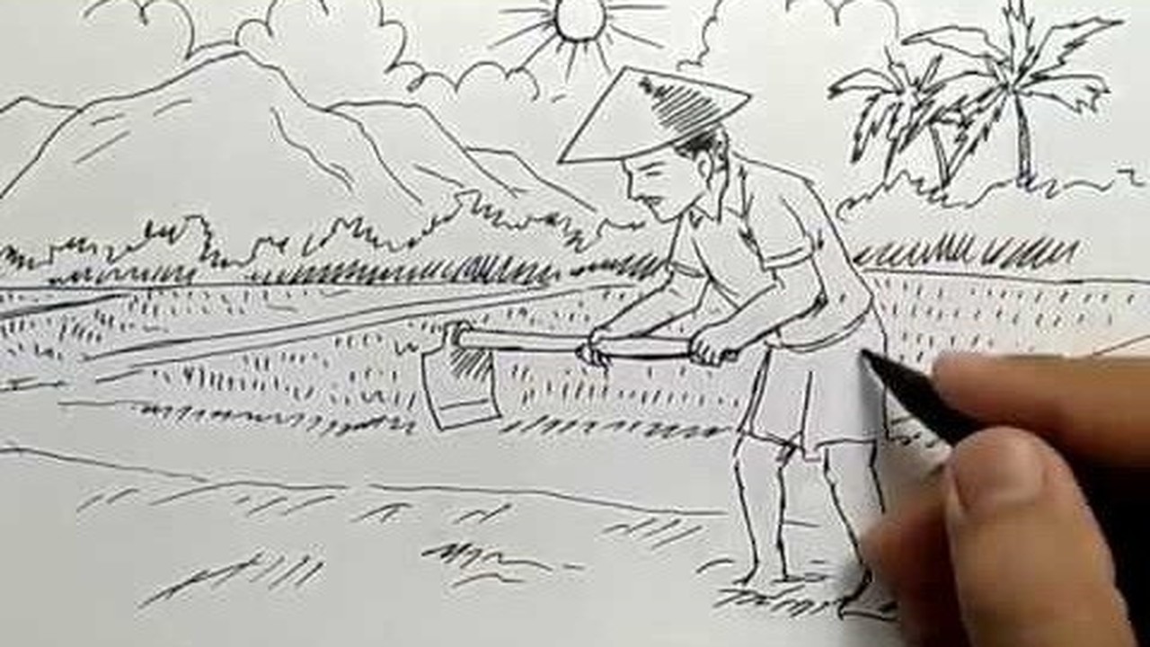 Streaming Cara Menggambar Pemandangan Petani Sawah Untuk Anak Sd Vidio
