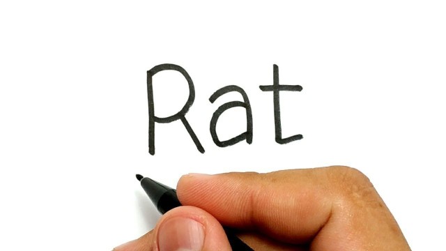 WOW KEREN belajar  cara  menggambar  kata RAT menjadi tikus  