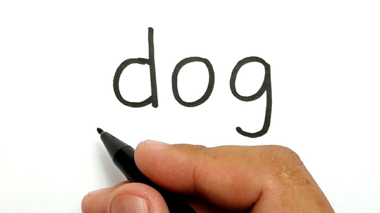 Wow Keren Belajar Cara Menggambar Kata Dog Menjadi Anjing Lucu Dengan Mudah