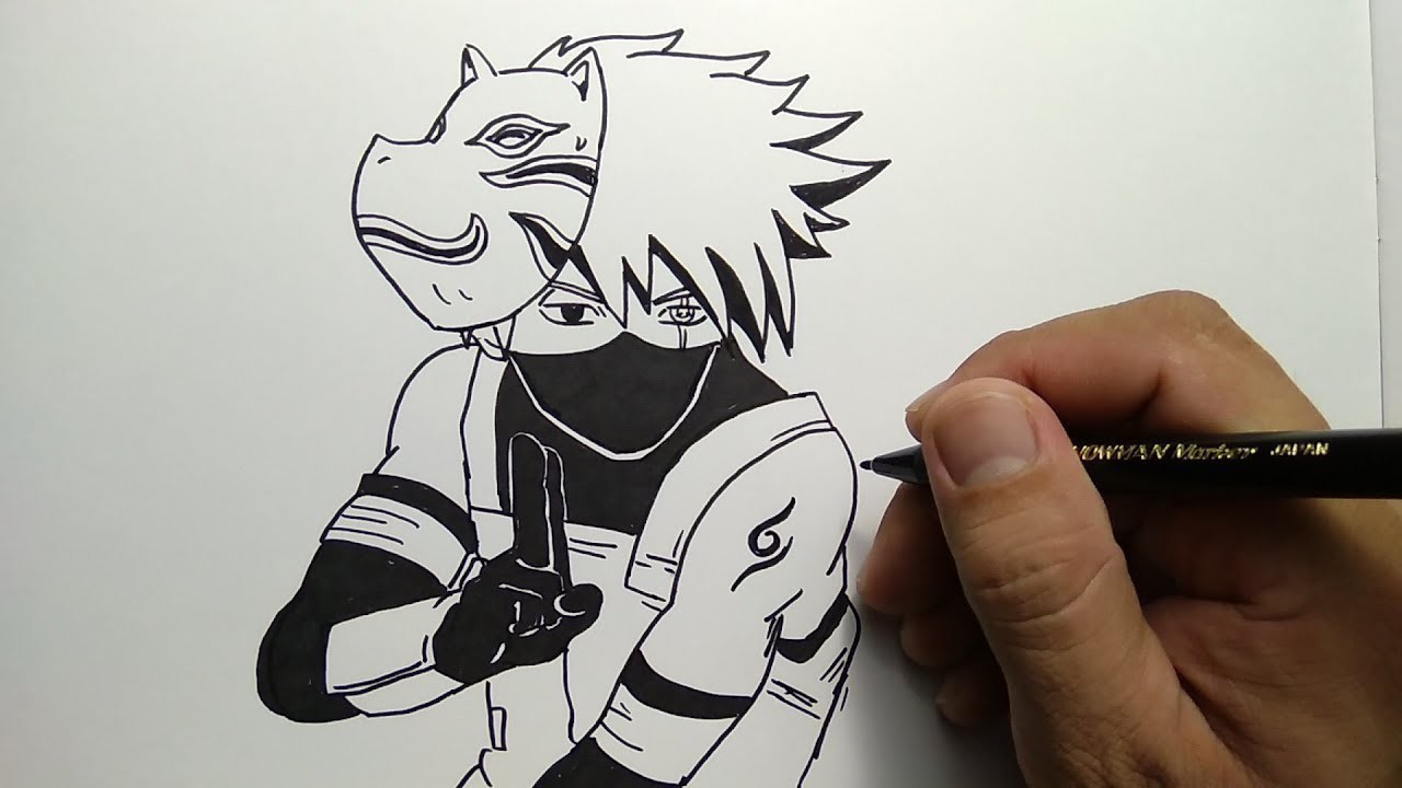 Cara Menggambar Kakashi How To Draw Kakashi From Naruto Vidiocom