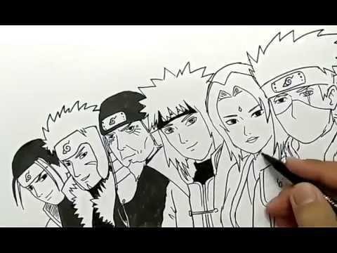 Cara Menggambar 6 Hokage Komik Naruto