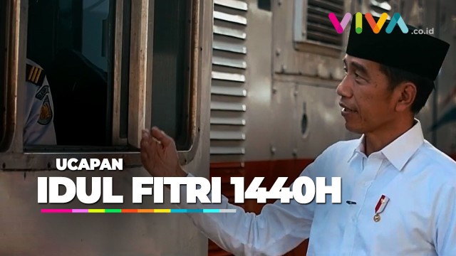Gaya Ucapan Idul Fitri Jokowi di Stasiun Pasar Senen 