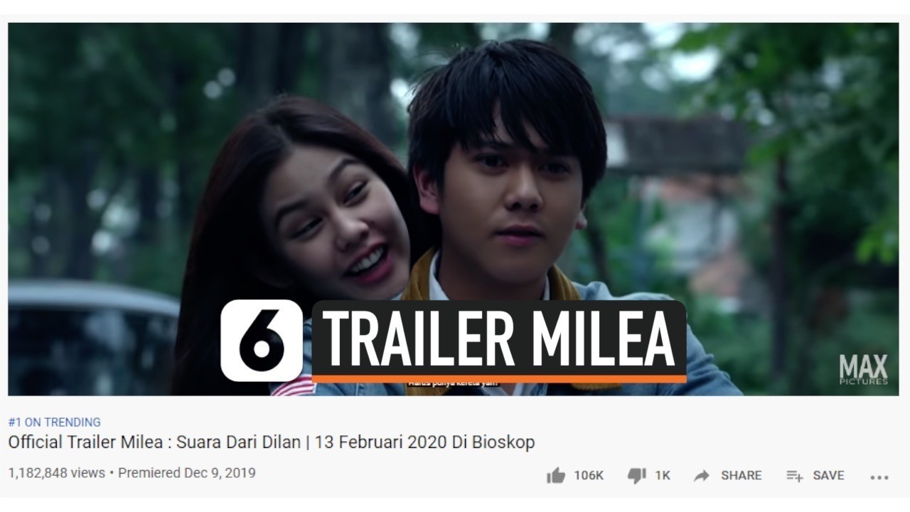 Streaming Baru Rilis Trailer Milea Suara  Dari Dilan  