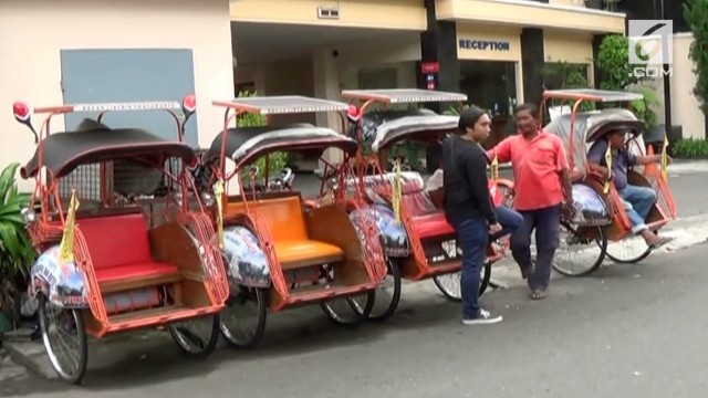 Hemat Tenaga Tukang Becak di  Jogja  Beralih ke Becak 