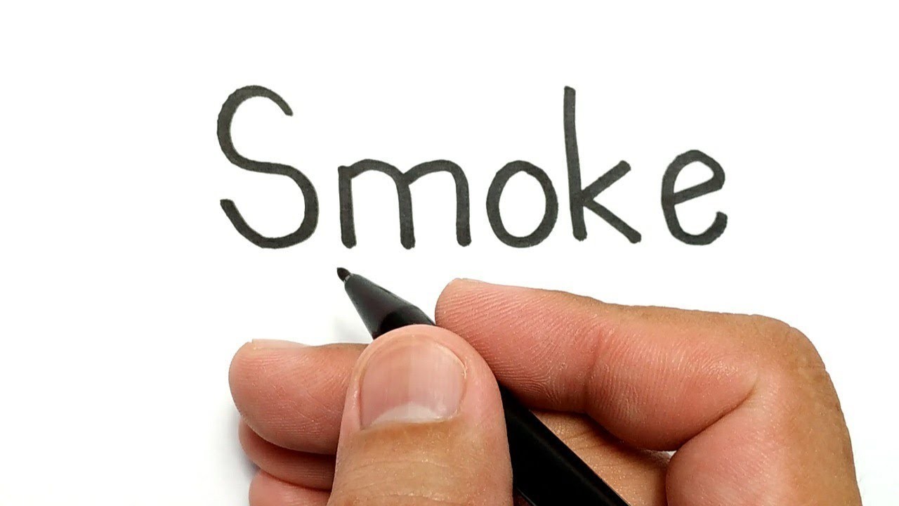 WOW Belajar Cara Menggambar Kata SMOKE Menjadi Gambar ORANG MEROKOK KEREN