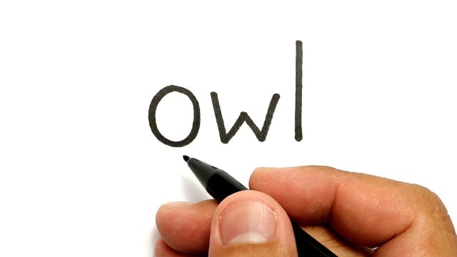 WOW belajar cara menggambar kata OWL menjadi gambar 