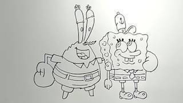 Cara Menggambar Spongebob Bersama Mr Crab How To Draw Spongebob
