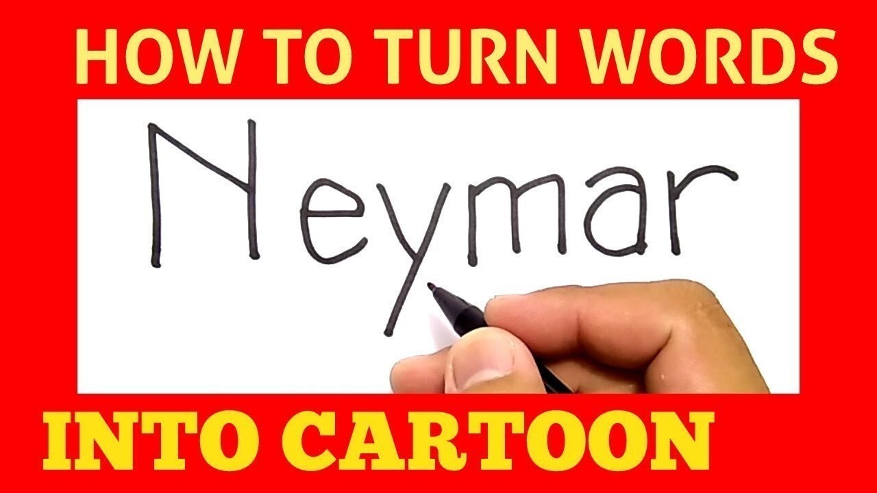 KEREN Cara Menggambar Kata NEYMAR Jadi Wajahnya How To Turn Words NEYMAR Into CARTOON