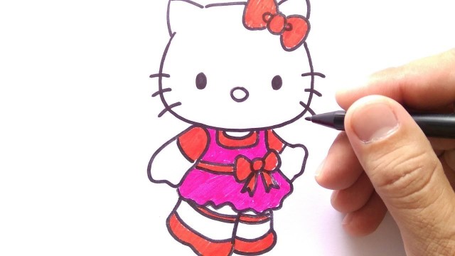 how to draw hello  kitty  cara  menggambar  hello  hitty 