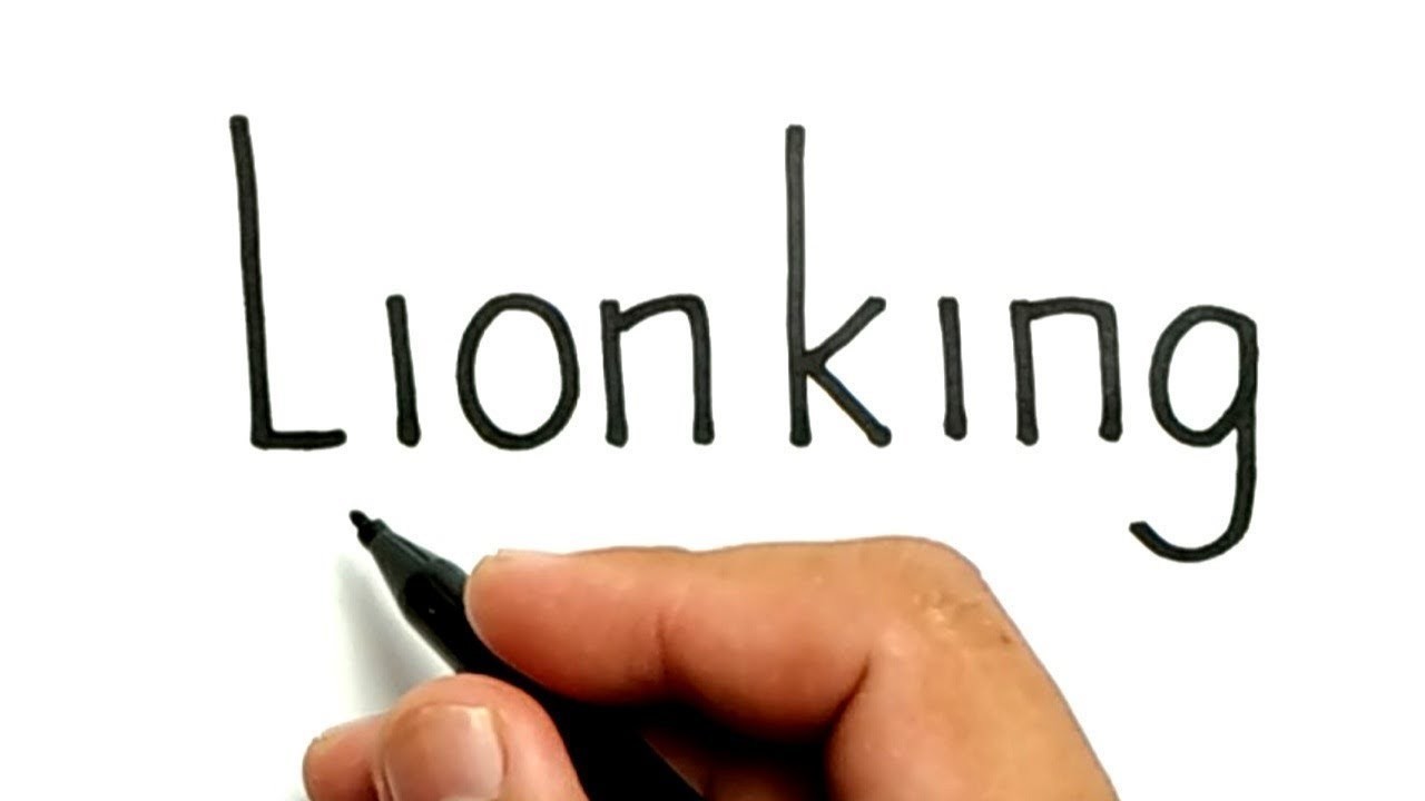 WOW Cara Menggambar Kata LION KING Menjadi KARTUN LION KING