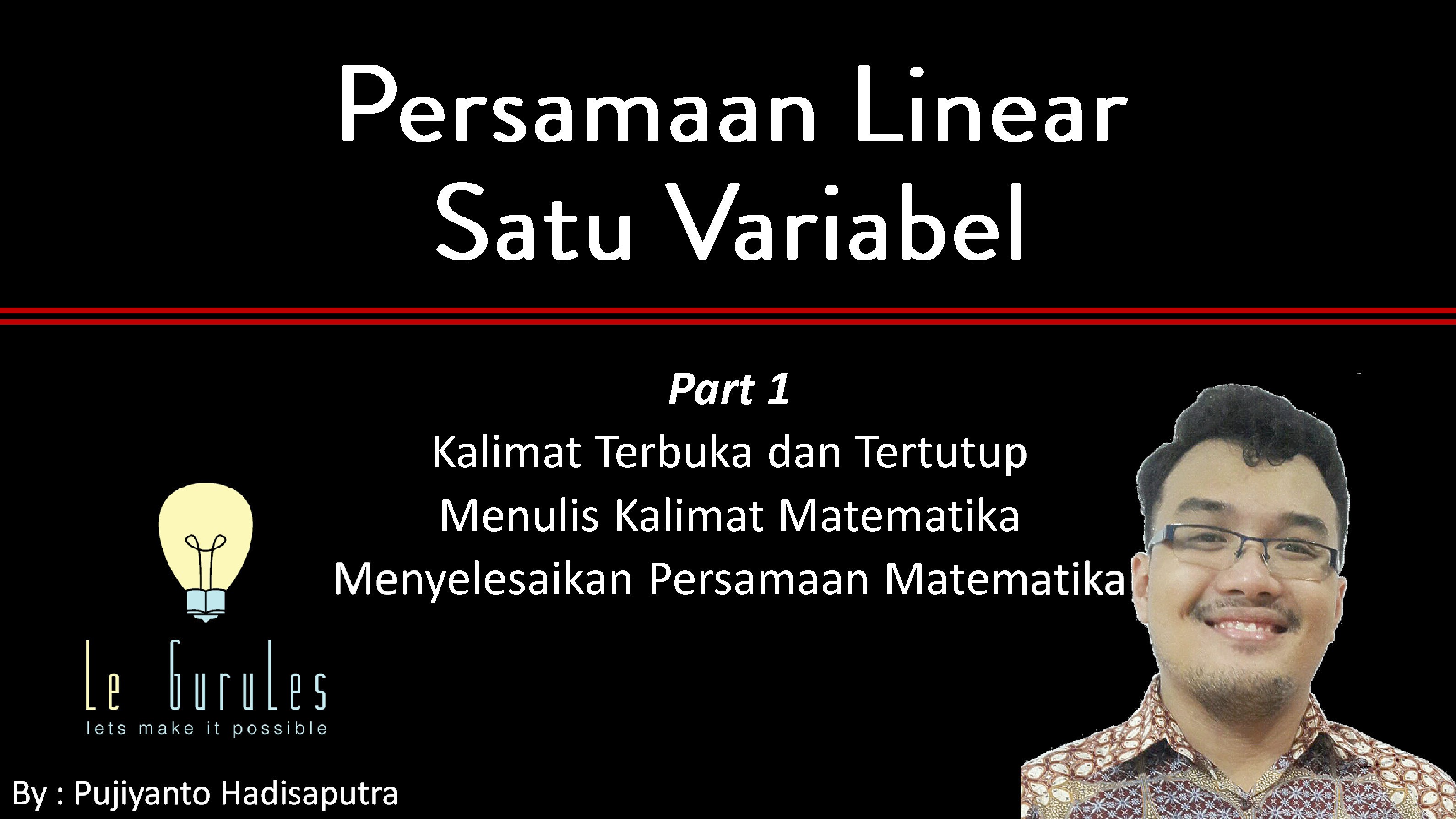 Streaming Matematika Kelas 7 Plsv Dan Ptlsv 1 Penyelesaian Persamaan Linier Satu Variabel Kelas 7 Vidio