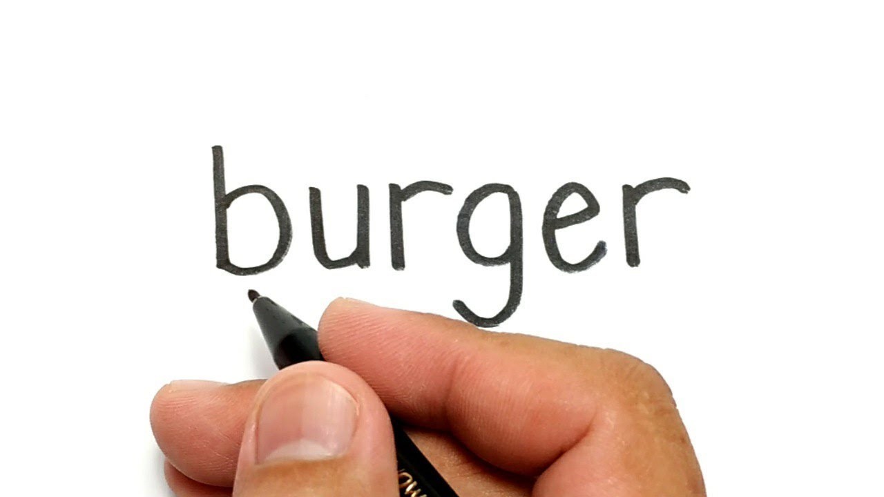 WOW Belajar Cara Menggambar Kata BURGER Menjadi Gambar HAMBURGER KEREN
