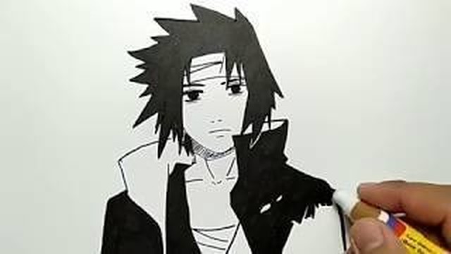 Cara Menggambar Sasuke Teman Naruto Lansung Pakai Spidol Mudah Banget How To Draw Sasuke
