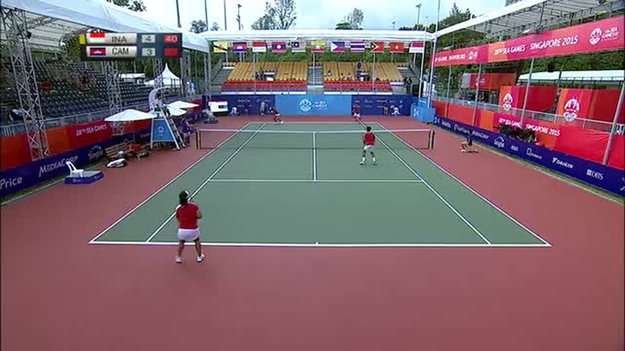 Tennis Mixed Double Indonesia Vs Cambodia Day 5 28th Sea Games Singapore 2015 Vidio