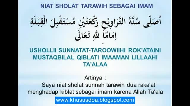 Streaming Niat Shalat Tarawih Vidio Com