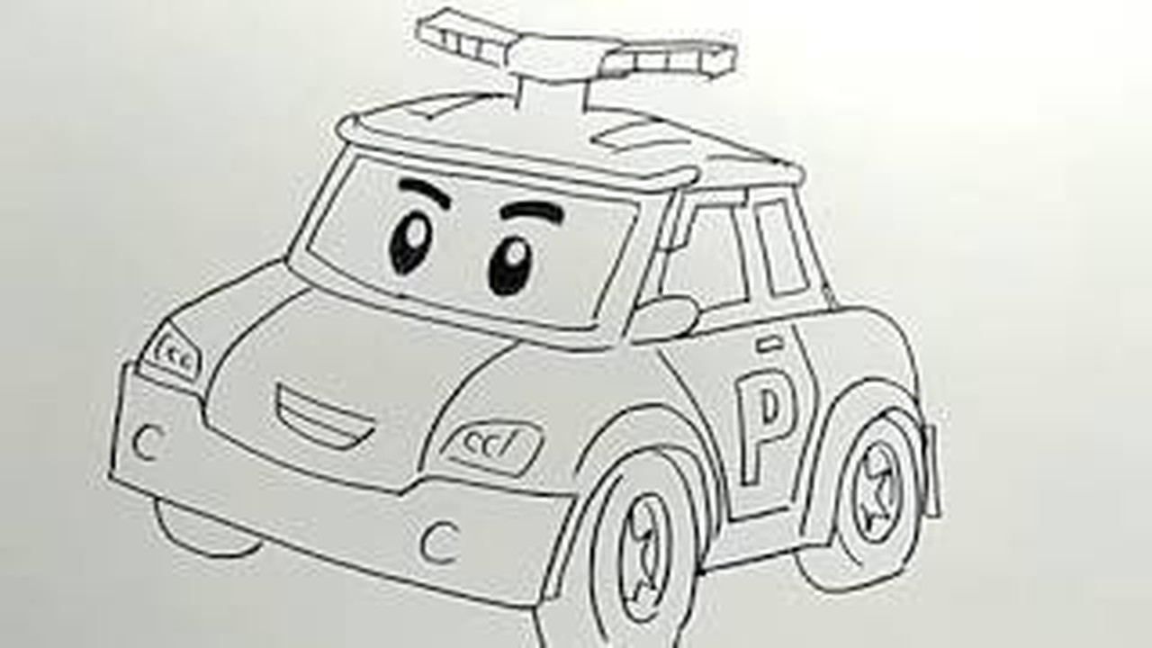 Streaming Cara Menggambar Mobil Robocar Poli How To Draw Robocar