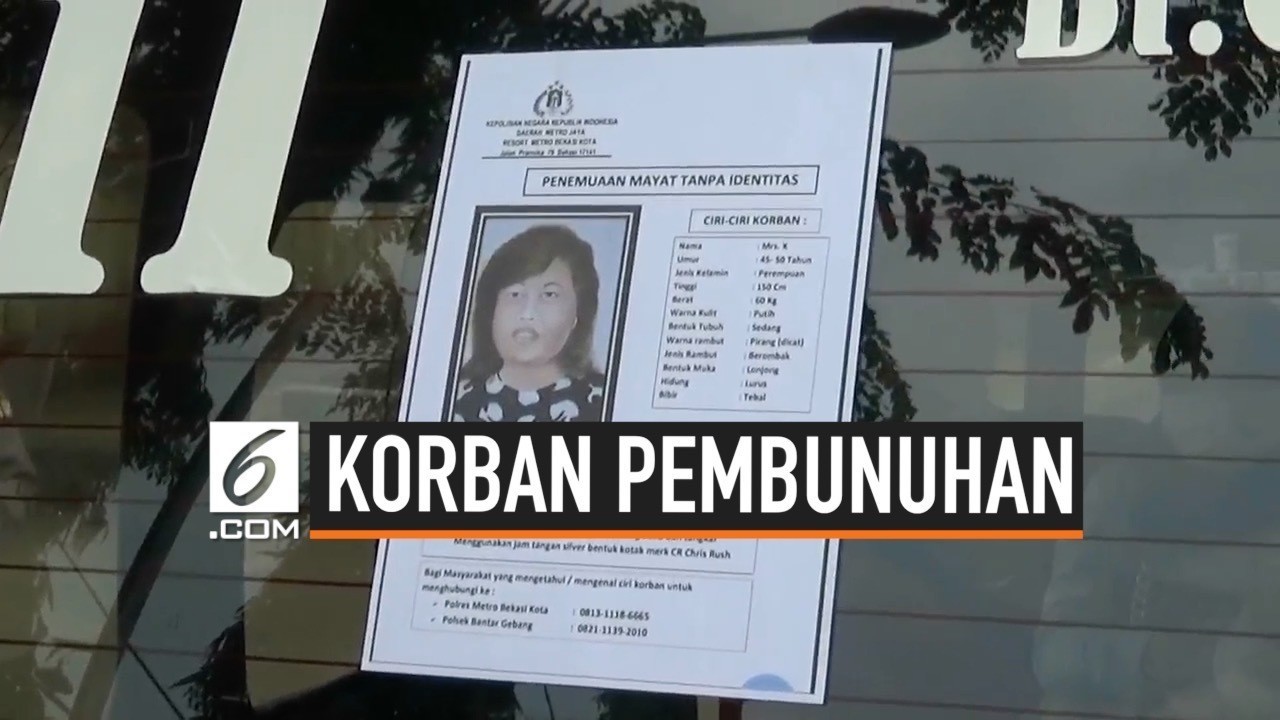 Polisi Sebar Sketsa Wanita Korban Pembunuhan Vidiocom