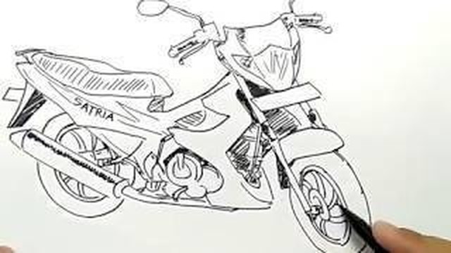 Cara Menggambar Motor Bebek Satria Dengan Mudah