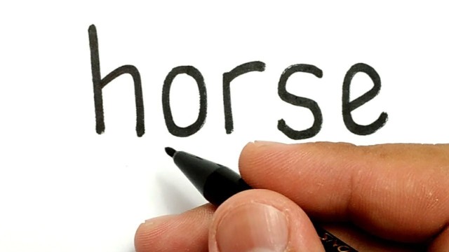 WOW belajar cara menggambar kata HORSE menjadi gambar  