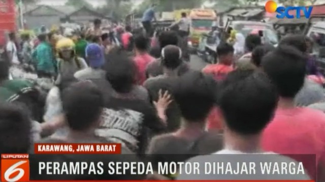 Streaming Pemuda Perampas Motor  di  Karawang  Babak Belur 
