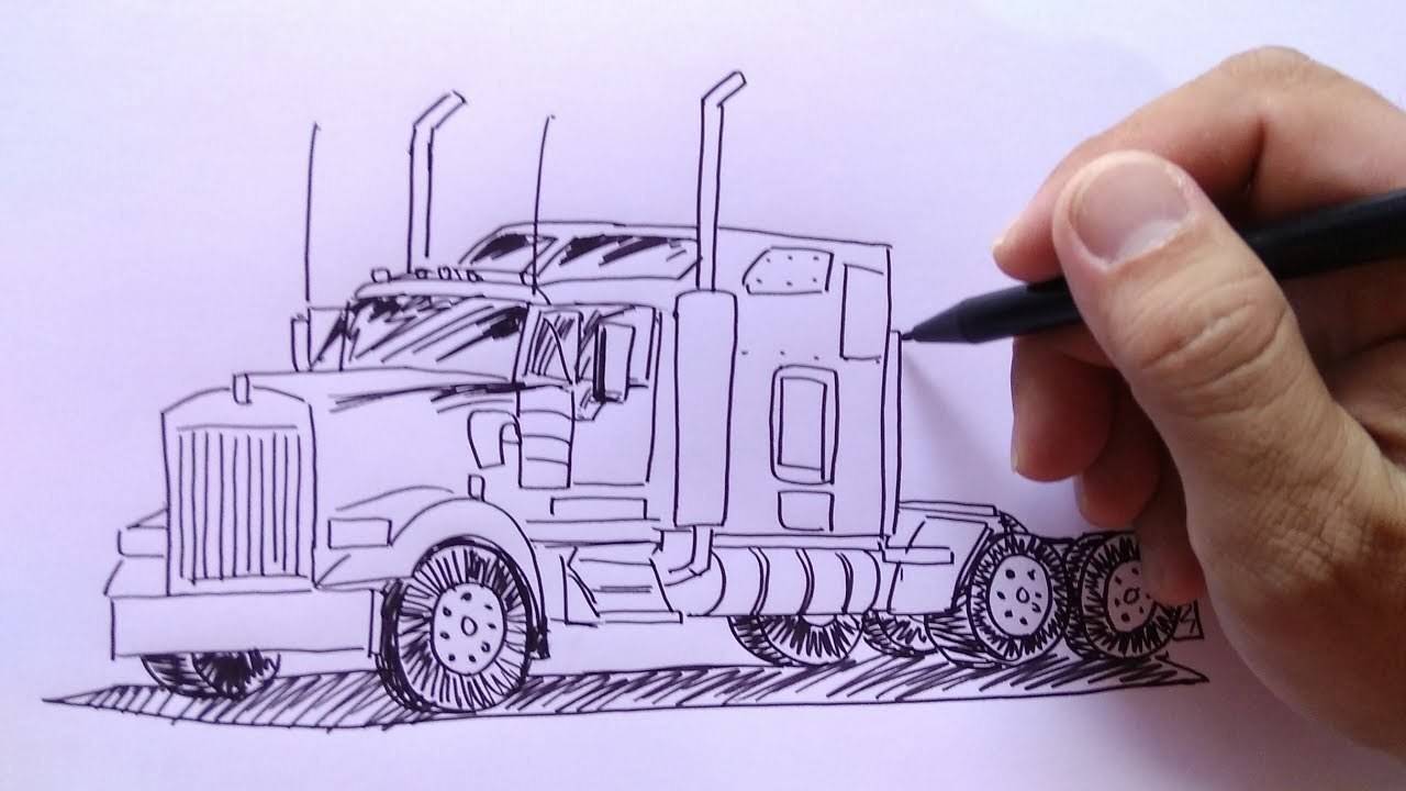 Streaming cara menggambar mobil truk  trailer Vidio