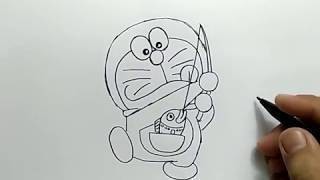 Cara Menggambar Doraemon Lucu How To Draw Cute Doraemon