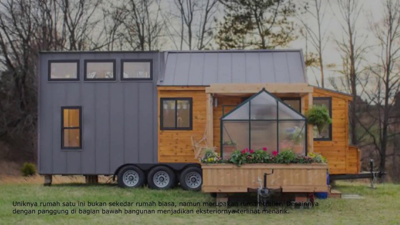 Desain Rumah Trailer Dengan Taman Dan Rumah Kaca Di Bagian Teras