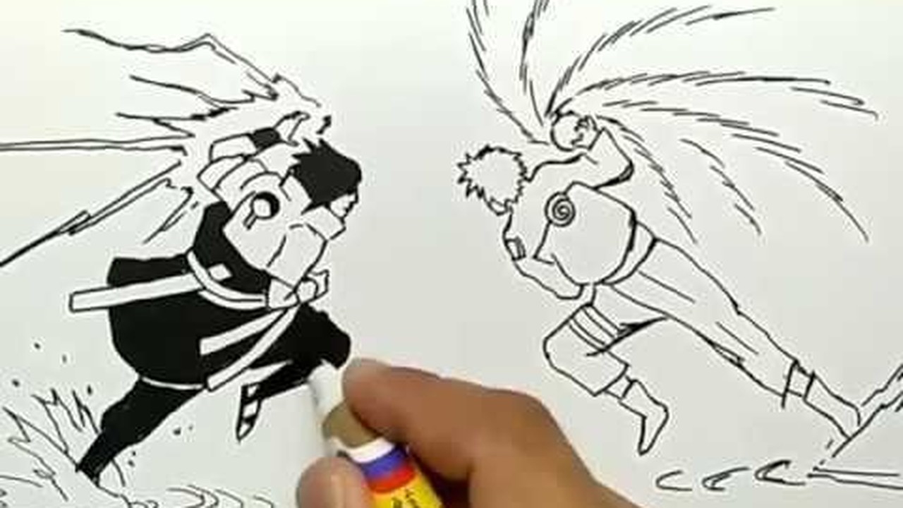 Streaming cara menggambar naruto  vs sasuke mudah dan 