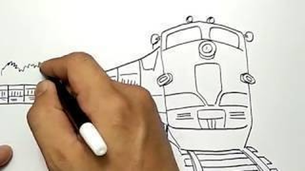 Streaming Cara Menggambar Kereta Api Mudah Sekali How To Draw Train Easy Vidio